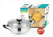 ARTISAN WOK STAINLESS STEEL KADHAI INDUCTION BOTTOM 24cm