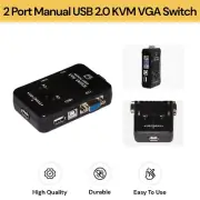 2-Port Usb Vga Kvm Switch Box For Mouse Keyboard Display Sharing Computer PC AU