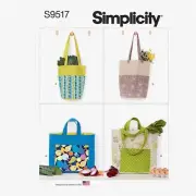 EcoCraft Tote Kit: Multicolor Reusable Bag Sewing Pattern (Code S9517) - One Siz