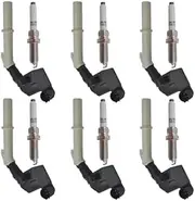 Ignition Coil and Iridium Spark Plugs Set of 6 UF806 95875 Compatible with Mercedes Flex V6 3.5L 2012 2013 2014 2015 2016 E350 ML350 C300 C350