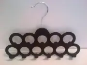 36 Belt Scarf Tie 11 Ring Velvet Home Storage Closet Organiser Hanger HookNoSlip