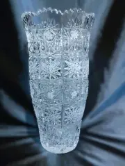 Czech bohemia crystal glass - Cut crystal vase 21cm/8" 1pcs