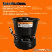 200 Watt High-Performance PA Siren Horn Speaker [Black Steel] [8 Ohms] [125-1...