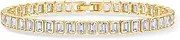 [PAVOI] 14K Gold Plated Emerald-Cut Cubic Zirconia Tennis Bracelet for Women | Petite 7" Bracelet with Square Stones
