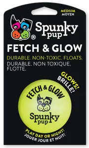 Fetch & Glow Ball Dog Toy By Spunky Pup - Medium - New, With Tags