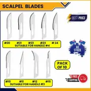 10X SCALPEL SURGICAL BLADES STERILE & STAINLESS STEEL SUITABLE WITH HANDLE 3,4
