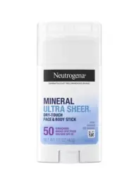 Neutrogena Ultra Sheer Dry Touch Face & Body Stick Sunscreen SPF 50 1.5oz New!