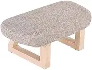Solid Wood Small Ottoman Bench Rectangular Foot Stool w/Wooden Legs Modern Padded Seat Low Stool Living Room Footstool Change Shoe Stool
