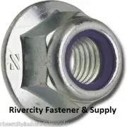 (50) M8-1.25 or 8mm Metric Hex Flange Stop Lock Nut / Nylon Insert DIN 6926