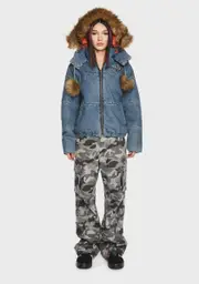 [Basic Pleasure Mode] Mega Denim Pom Pom Jacket