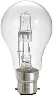 Merriway BH05245 (2 Pcs) Eco-Halogen Energy Saving Dimmable GLS Standard Bulb (Twin Pack) 53W BC, B22, 53 W - Pack of 2 Pieces