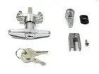 KEYED T-HANDLE HURRICANE ACCORDION SHUTTER LOCK (CHROME)