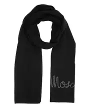 Moschino scarf women 30717M2567016 Black wool shawl stole foulard pashmina