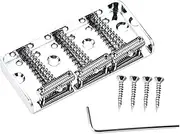 NULYLU 1 set Durable Metal Guitar Saddle Bridge with Screws Chrome Finish Tailpiece for Electric Guitars for Improving Sound Quality and Performance