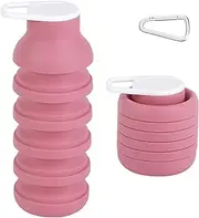 Portable Drinking Cup, Silicone Coffee Cup, 600ml Folding Food Grade Reusable Water Bottle, Leakproof Mug for Travel, Camping, Cycling, 3.35x2.95x3.46 inches