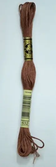 DMC Stranded Cotton #632 Ultra Very Dark Desert Sand Hand Embroidery Floss 8m Skein