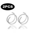 Tiny Silver Double Nose Hoop Ring For Piercing Women Spiral Earrings (Set Of 2)