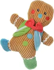 Levemolo 1pc Christmas Plush Dog Chew Toy Gingerbread Man Squeaky Pet Toy Bite Resistant Dog Molar Safe Plush Design for Festive Fun for Reducing Destructive Behavior Random Style