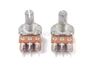 10pcs B100K Ohm Knurled Shaft Linear Rotary Taper Potentiometer Double Type B