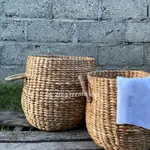 籃子天然水風信子斯堪的納維亞碗籃子編織水風信子