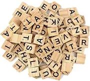100Pcs Wooden Alphabet Tiles Scrabble Letters for Board Games, Wedding Frame and Wall Art
