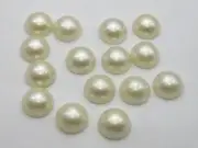 250 Ivory Half Pearl Bead 16mm Flat Back Semicircle Scrapbook Craft