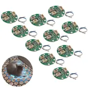 Touch Sensor Module Circuit Board DIY PCB Sensing Circuit Chip with LED Strip and Cables 10Pcs (Whi As Shown