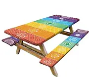 Picnic Table Cloth - Wind And Dust Proof Elastic Picnic Table Cloths,Kitchen & Desk Linens, Camping Supplies Gear For Family, Friends, Home