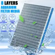 8-Layer 19"x16"Aquarium Bio Sponge Foam Filter Media Pad for Fish Tank Sump Pond
