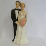 Cake Figurines Wedding Decoration Topper Bride and Groom with Roses 14cm