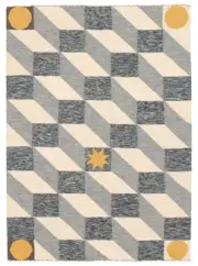 Vintage Hand Woven Kilim Rug 4'9" x 6'9" Traditional Wool Carpet