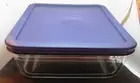 PYREX STORAGE 6 CUP #7211 RECTANGULAR GLASS BOWL 1.5 L WITH BLUE LID BRAND NEW