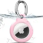 Compatible with Apple Airtags Keychain Waterproof Airtag Holder, Hard PC Air Tag Case, Anti-Scratch and Shock Air tag Holder, Airtags Accessories for Holder, Cover for Dog,Car Key,Luggage 【Pink】