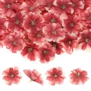 100-Pack Artificial Flower Heads, Faux Silk Plum Blossom Head [5cm Wine Red]