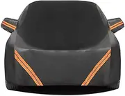Car Cover for Audi Q5 2009-2017 | All-Weather Outdoor/Indoor Use | Custom Fit with Reflective Strips & Anti-Scratch Lining(Black(A))