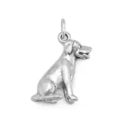 Authentic 925 Sterling Silver Sitting Labrador Women's Bracelet Charm