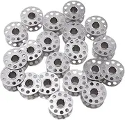 Sewroro 20pcs Sewing Machine Metal Bobbins Sewing Machine Thread Sewing Machine Brother Sewing Bobbins White Thread for Sewing Machine Hand Sewing Machine Sewing Machine Needles Silver