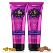 HASK Hair Cream - Curl Care Defining Cream 2 Piece Bundle, vegan, cruelty-free,
