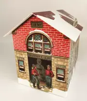 House Shaped Gift Box - Firehouse Gift Box - Christmas Gift Box