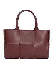 [Belle & Bloom] Long Way Home Woven Tote Bag in Burgundy