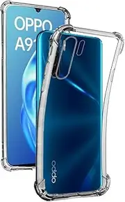 [REY] Transparent Silicone Case TPU Anti-Shock for Oppo A91 - Oppo F15, Mobile Phone Case Premium Scratch-Resistant TPU Transparent Protective Case