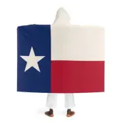 Texas Sherpa Fleece Blanket With Hood Featuring the Texas Flag