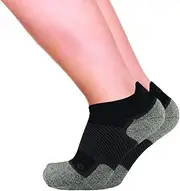 OrthoSleeve Diabetic and Neuropathy Non-Binding Wellness Socks by WC4 Improves Circulation and Helps with Edema, Black Extra Wide No-show, Large (1 Pair)