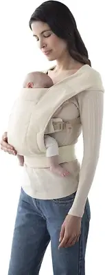 Embrace Cozy Newborn Essentials Baby Carrier Wrap (7-25 Pounds), Ponte Knit, Cre