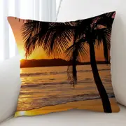 Palm Tree Sunset Cushion Cover
