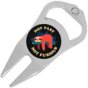 Not Fast Not Furious Golf Ball Marker Divot Repair Tool Bottle Opener