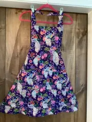 Apron In Colorful Peacocks On Purple Designer 100% Cotton Fabric Women’s Apron