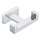 Square Double Towel Hook, 304 Stainless Steel Dual Coat Holder, Modern Bathro...