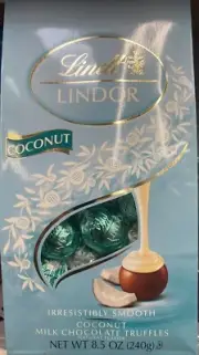 NEW Lindt LINDOR COCONUT Milk Chocolate Truffles 8.5 oz Bag - FREE SHIP