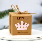 Little Crown Baby Shower Favour Boxes 10pk - Pink